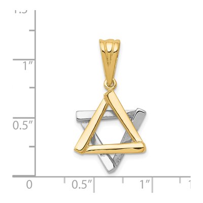 14K Two-Tone Gold Star of David Pendant – view 4