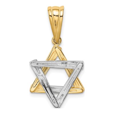 14K Two-Tone Gold Star of David Pendant – view 5