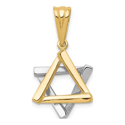 14K Two-Tone Gold Star of David Pendant