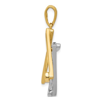 14K Two-Tone Gold Star of David Pendant – view 3