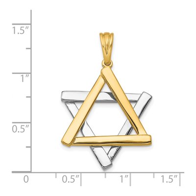 14K Two-Tone Gold Star of David Pendant – view 5