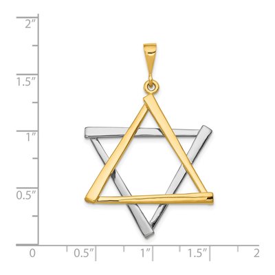 14K Two-Tone Gold Large Star of David Cut-Out Pendant – view 5