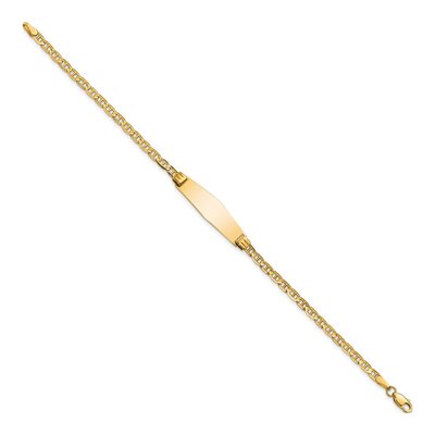 14K Yellow Gold Anchor Link ID Bracelet – view 3