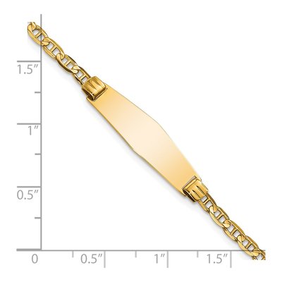 14K Yellow Gold Anchor Link ID Bracelet – view 4