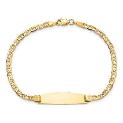14K Yellow Gold Anchor Link ID Bracelet – view 5