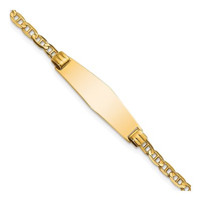 14K Yellow Gold Anchor Link ID Bracelet