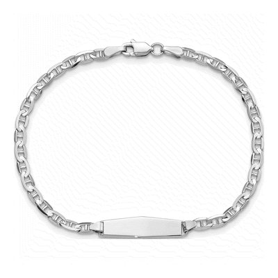 14K White Gold ID Bracelet – view 4