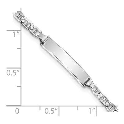 14K White Gold Anchor Link ID Bracelet – view 3