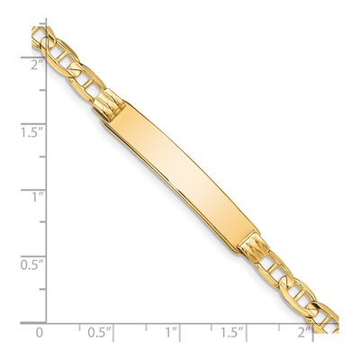 14K Yellow Gold Anchor Link ID Bracelet – view 3