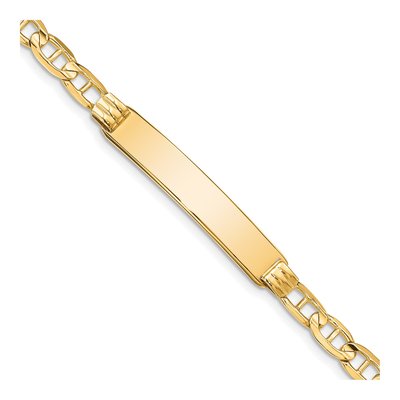 14K Yellow Gold Anchor Link ID Bracelet