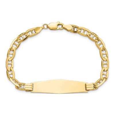 14K Yellow Gold Anchor Link ID Bracelet – view 4