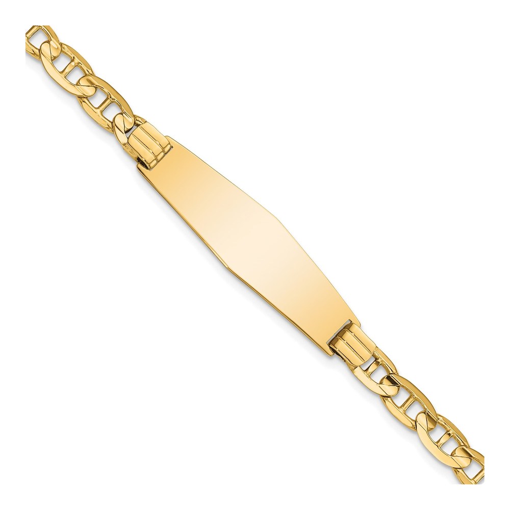 14K Yellow Gold Anchor Link ID Bracelet