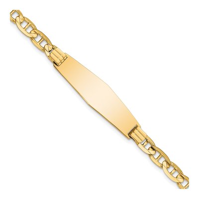 14K Yellow Gold Anchor Link ID Bracelet