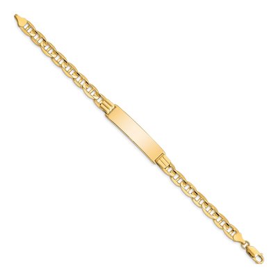 14K Yellow Gold Anchor Link ID Bracelet – view 2