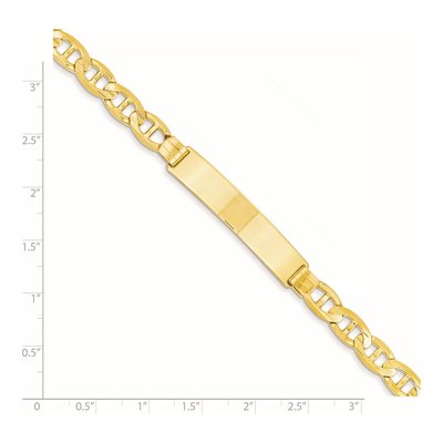 14K Yellow Gold Anchor Link ID Bracelet – view 4