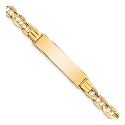 14K Yellow Gold Anchor Link ID Bracelet