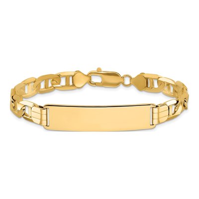 14K Yellow Gold Anchor Link ID Bracelet – view 4