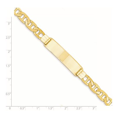 14K Yellow Gold Anchor Link ID Bracelet – view 6
