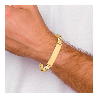 14K Yellow Gold Anchor Link ID Bracelet – view 7