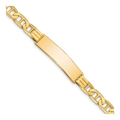 14K Yellow Gold Anchor Link ID Bracelet