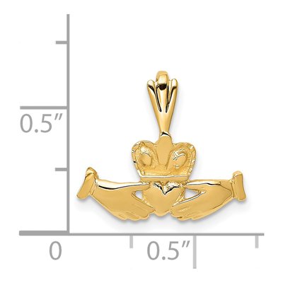 14K Yellow Gold Claddagh Pendant – view 5
