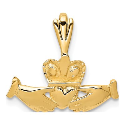 14K Yellow Gold Claddagh Pendant