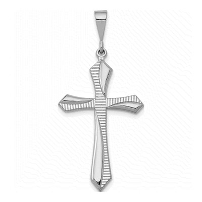 14K White Gold Passion Cross Pendant