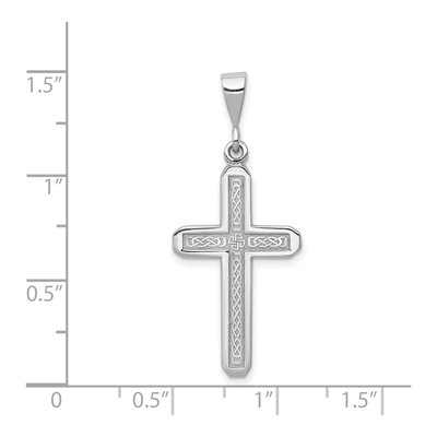 14K White Gold Celtic Knot Cross Pendant – view 4