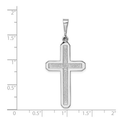 14K White Gold Celtic Knot Cross Pendant – view 4