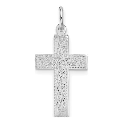 14K White Gold Filigree Cross Pendant – view 4
