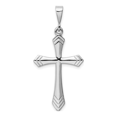 14K White Gold Passion Cross Pendant