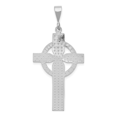 14K White Gold Celtic Cross Pendant – view 4