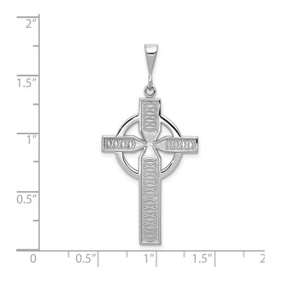 14K White Gold Celtic Cross Pendant – view 5