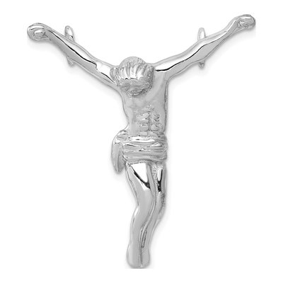 14K White Gold Jesus Slide Pendant