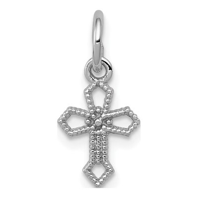 14K White Gold Passion Cross Pendant