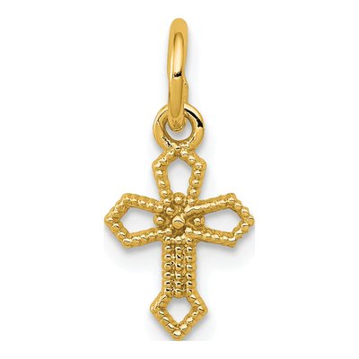 14K Yellow Gold Passion Cross Pendant