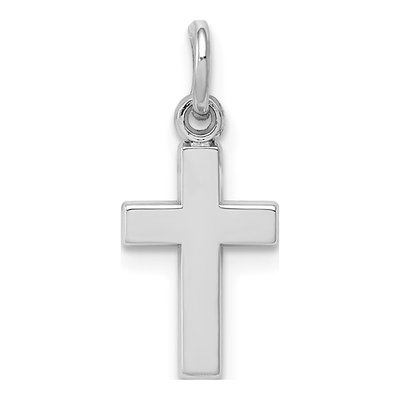14K White Gold Cross Pendant