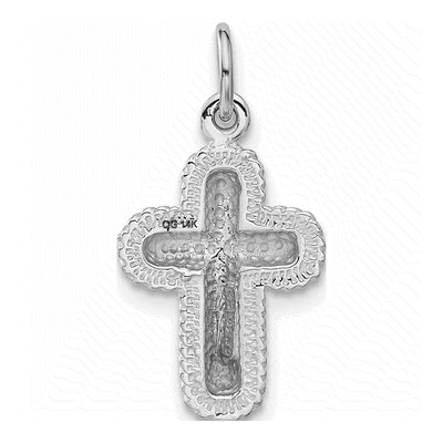 14K White Gold Cross Pendant – view 4