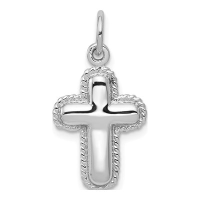 14K White Gold Cross Pendant