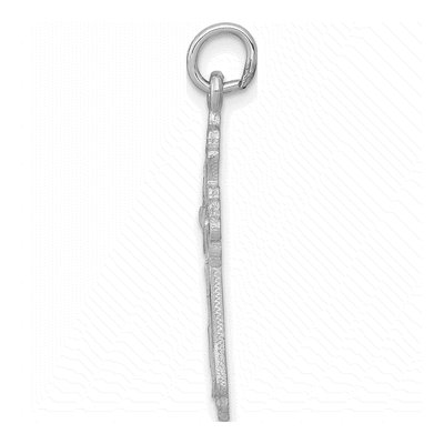14K White Gold Fleur de Lis Cross Pendant – view 3