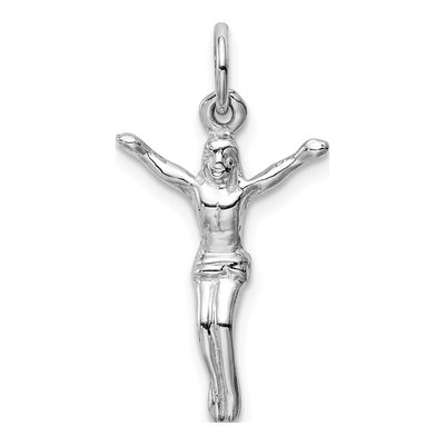 14K White Gold Jesus Pendant