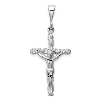 14K White Gold Crucifix Pendant