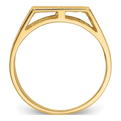 Men's 14K Yellow Gold Cut-Out Square Signet Ring – view 3