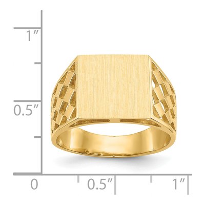 Men's 14K Yellow Gold Cut-Out Square Signet Ring – view 6