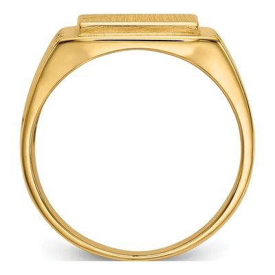Men's 14K Yellow Gold Rectangle Signet Ring – view 3