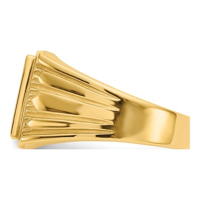 Men's 14K Yellow Gold Rectangle Signet Ring – view 4