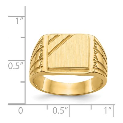 Men's 14K Yellow Gold Rectangle Signet Ring – view 6