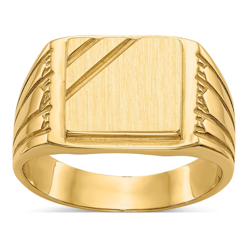 Men's 14K Yellow Gold Rectangle Signet Ring
