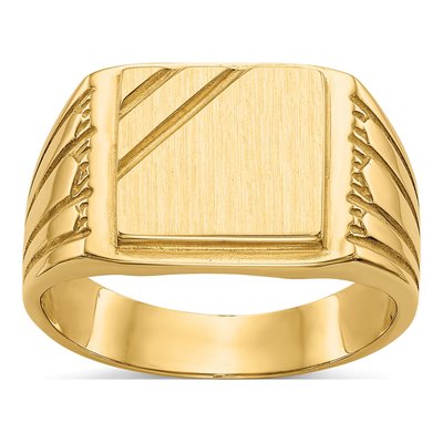 Men's 14K Yellow Gold Rectangle Signet Ring