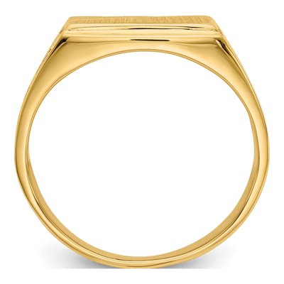Men's 14K Yellow Gold Nugget Signet Ring – view 3